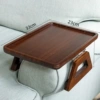 Solid wood dark brown square mobile phone rack (within 36cm handrail)