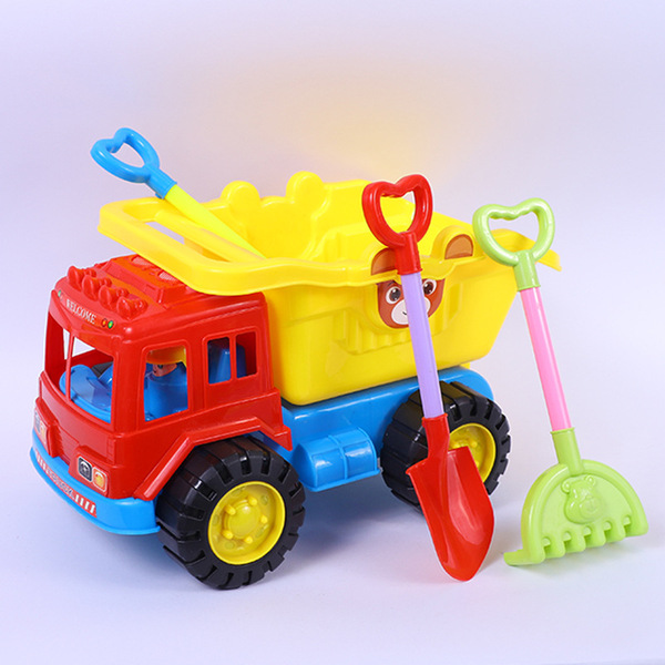 beach summer children's cartoon toy playing with sand play in water