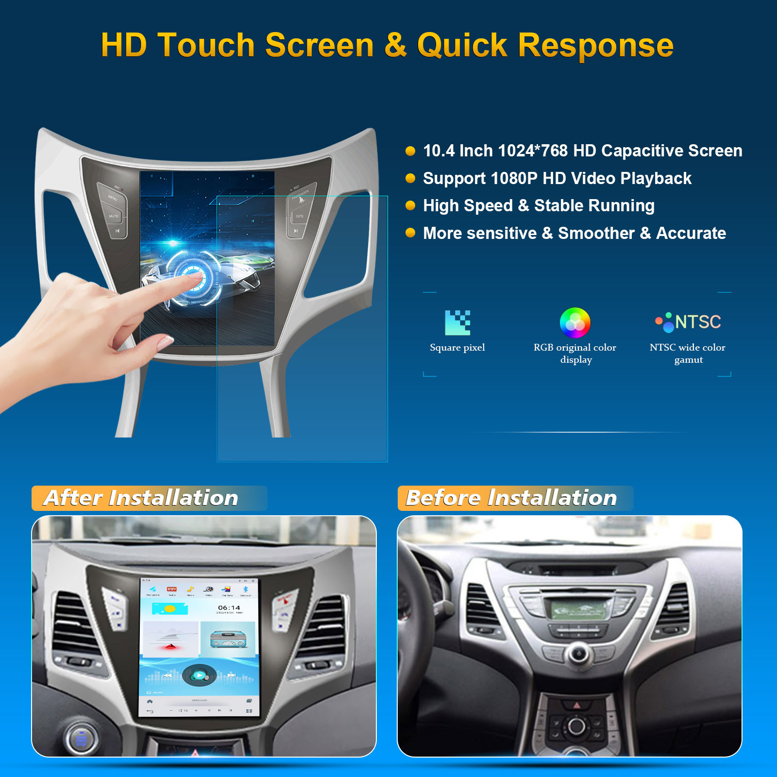 Android Car Navigation GPS Radio Player for Hyundai Elantra 2011