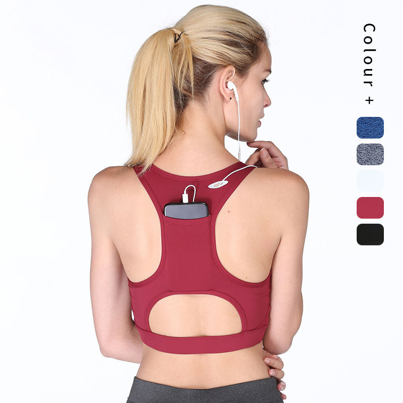 High-Intensity Sports Bra for Women, Shock-Proof, Anti-Sagging, Hidden Pockets, Running Fitness Bra, All-In-One Yoga Vest High-Intensity Sports Bra for Women, Shock-Proof, Anti-Sagging, Hidden Pockets, Running Fitness Bra, All-In-One Yoga Vest