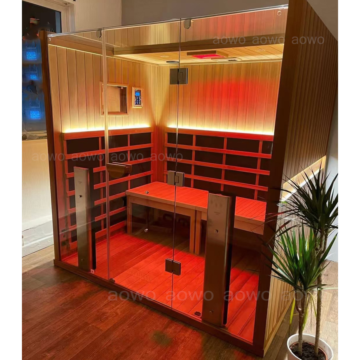 Sauna de abeto de hierba estilo de sala de ondas de luz tamaño no calibrado placa de calentamiento infrarrojo lejano calefacción de piedra de sauna