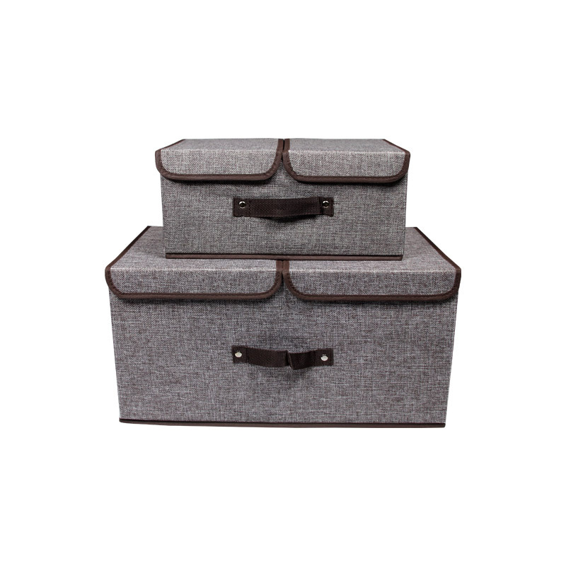 Caja de almacenamiento de tela de doble cubierta de algodón, caja de almacenamiento de ropa plegable a prueba de polvo, caja de almacenamiento de jeans
