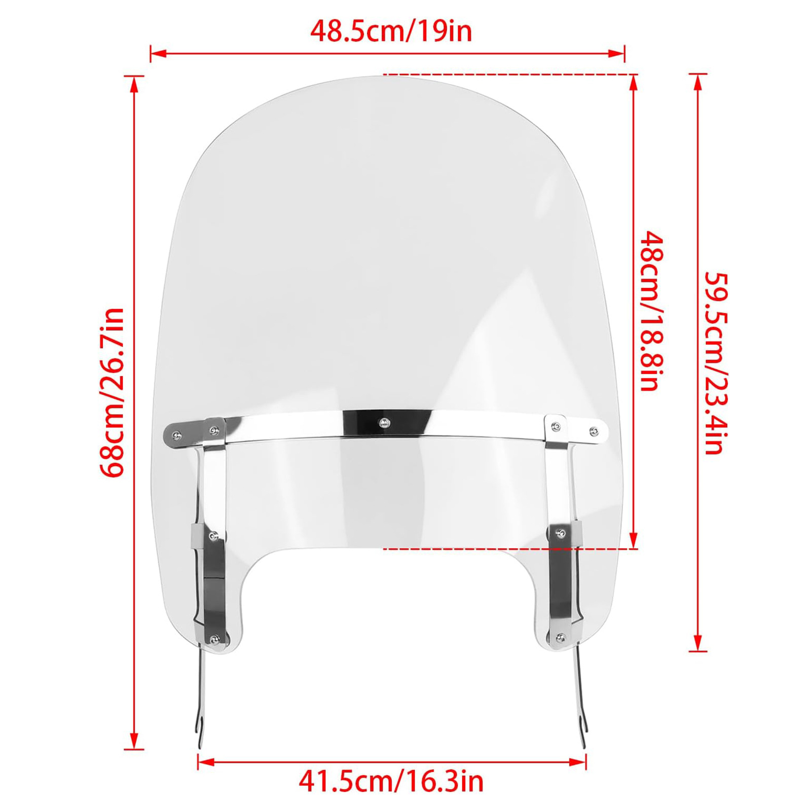 Suitable for the New Harley Fat Boy Modified Quick-Release Front Windshield, Transparent Glass with 5mm Thickness, Front Windscreen for 2018-2026 Models