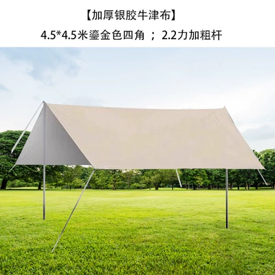 Sky Curtain in stock Outdoor | Avtomobil yan çətirləri - 45-45m-gilded-gold-corners-thick-silver-glue-oxford-cloth-22-thick-rod-send-accessories-gift-pack