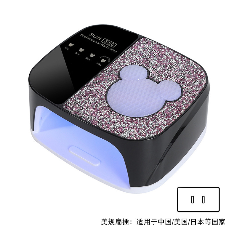 Lámpara de uñas con incrustaciones de diamantes, máquina de fototerapia, luz de manicura de manos no negra, pegamento de esmalte de uñas de secado rápido, lámpara de uñas con inducción para tienda
