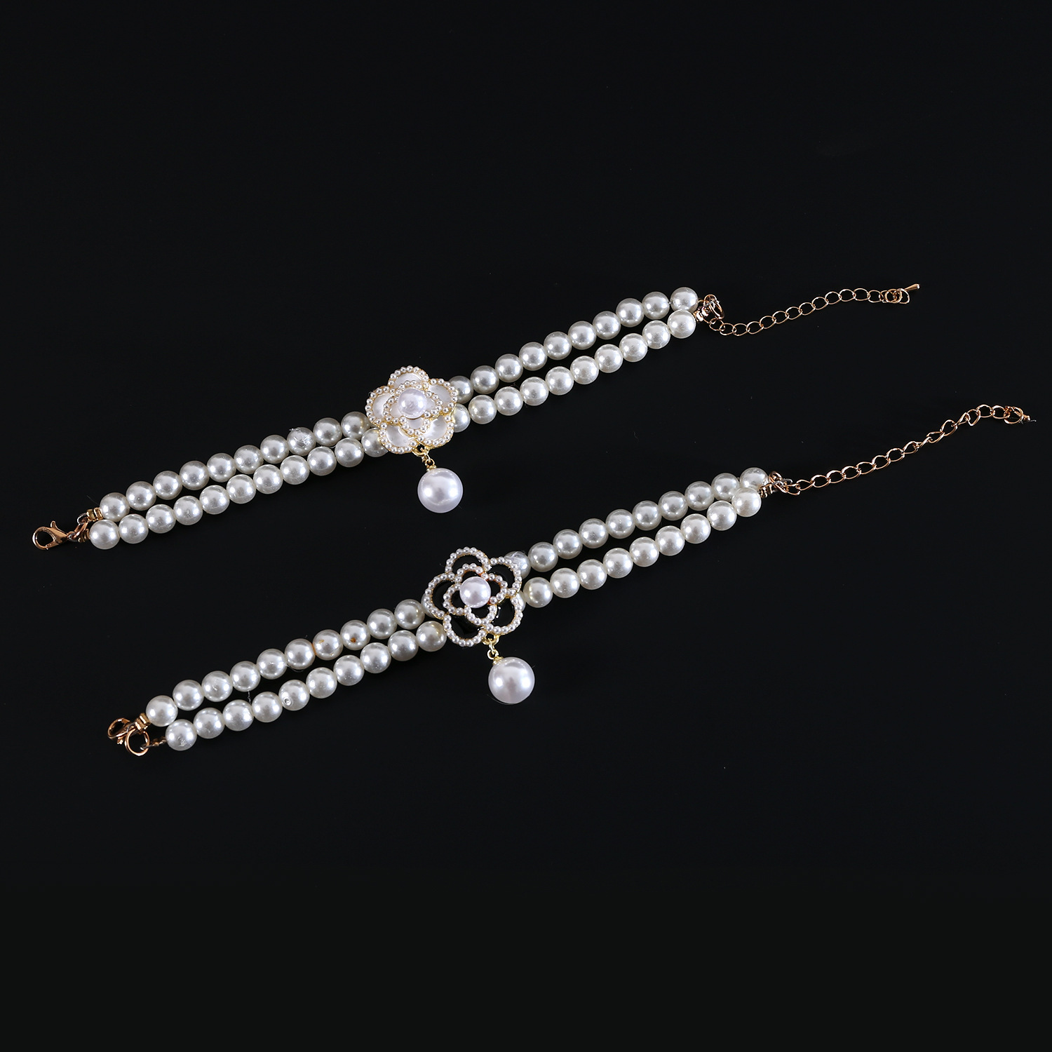 Collar de flores de perlas para mascotas Malzies Devon gato noble doble collar de flores de perlas accesorios