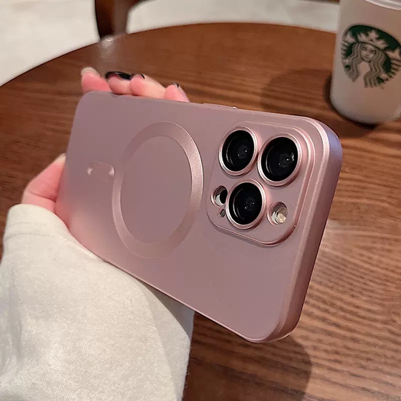 iPhone16PROMAX マット磁気吸着17携帯電話ケース 防塵メタルペイントスプレー塗装 Apple 16e ソフトケース対応|undefined