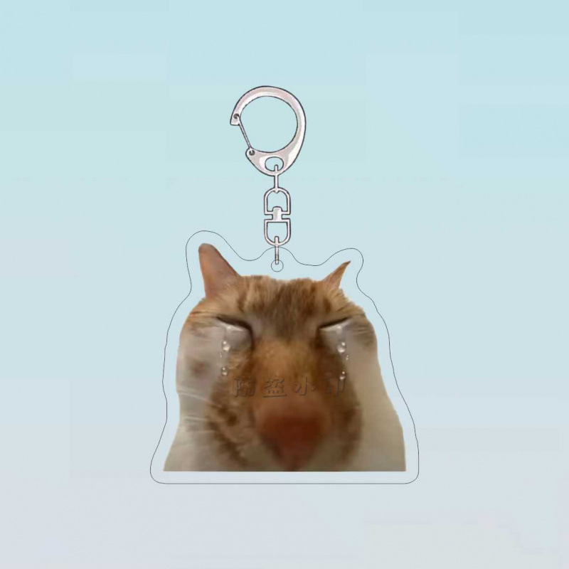 震え音爆火猫meme表情バッグのキーホルダーは抽象的なアクリルかばんのストラップを作って友達にプレゼントします|undefined