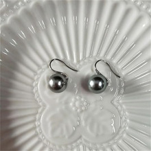 韩国风麻灰黑色珍珠fever同款abs珍珠女士小众高级冷淡风耳钩饰品