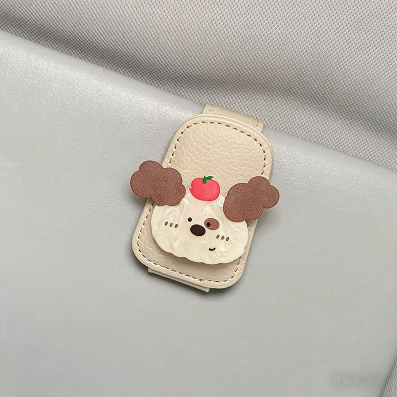 Cute Cartoon Glasses Clip for Car Storage, Bear-Shaped Sunglasses Holder for Car Sun Visor