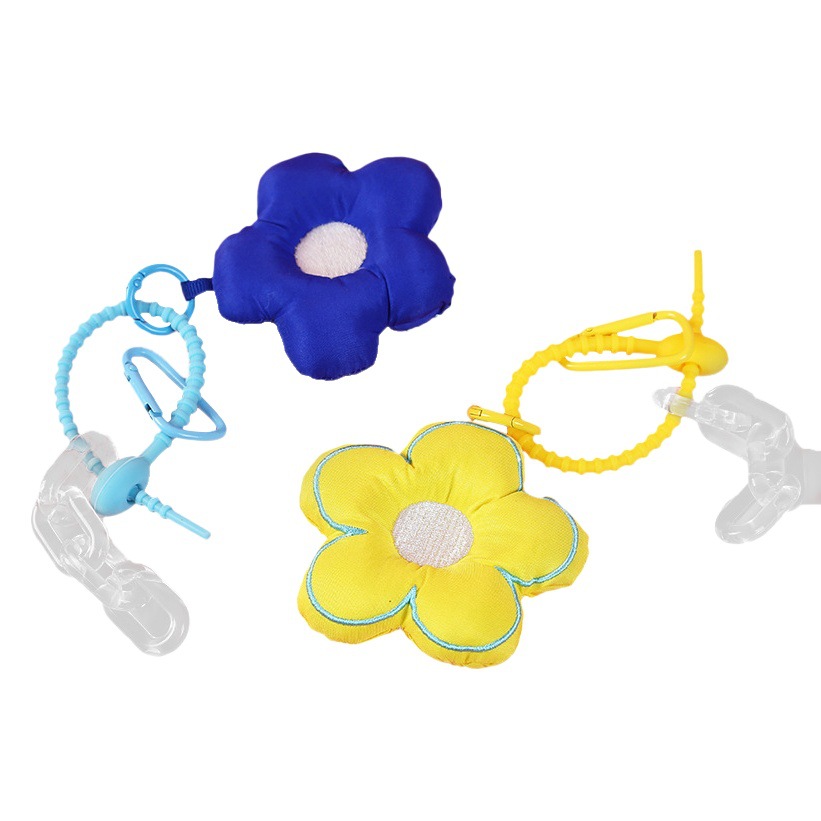 Nuevo creativo lindo flor llavero colgante de felpa femenina ins estilo exquisito adornos de flores de color rosa llavero decorativo