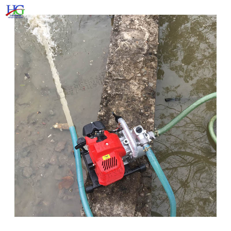园林花草农田灌溉吸水泵 二冲程汽油机自抽水泵 便携式汽油水泵