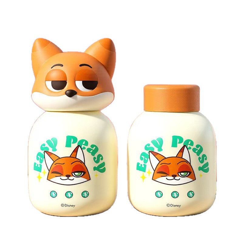 Vaso Aislado Judy Nick de Zootopia, Botella de Agua Infantil Pequeña y Bonita, Vaso Portátil para la Escuela