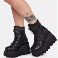 Platform boots Amazon 2022 collection, mid‑calf punk style, chunky sole, plus sizes 35–43