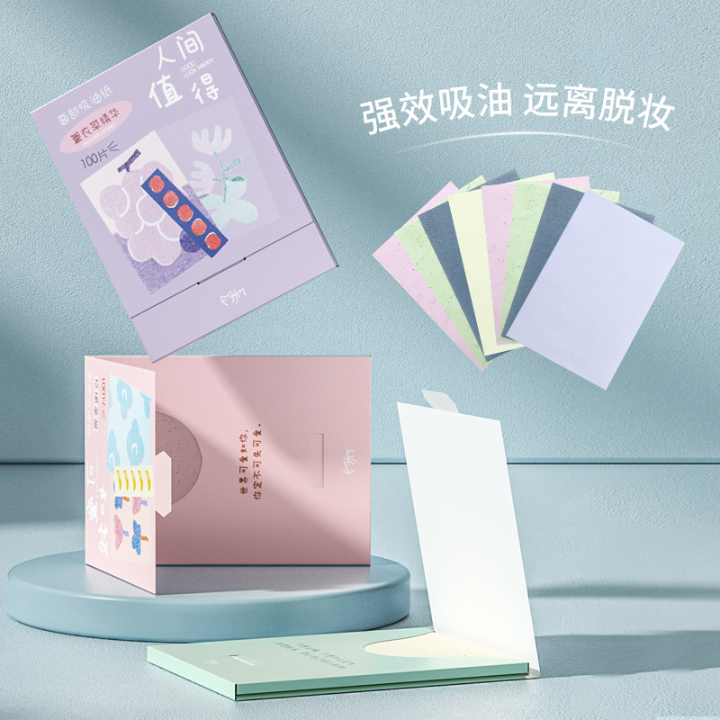 Facial Oil-Absorbing Paper Essence 100 Pieces Oil-Absorbing Paper Refreshing Portable Special Oil-Absorbing Paper Facial Women Wholesale