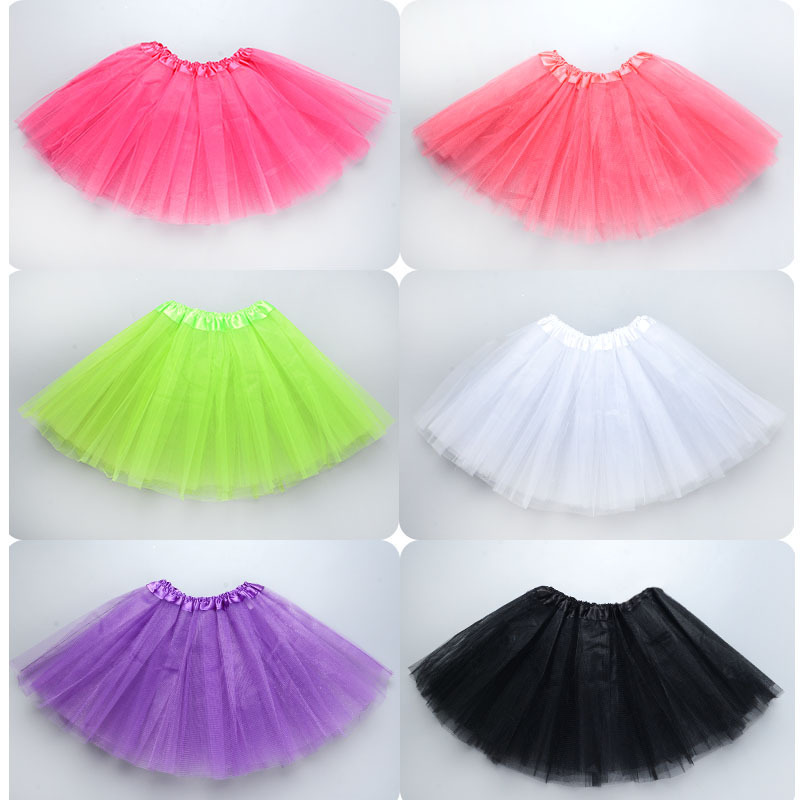 Amazon Original Single skirt ballet skirt three-layer six-piece mesh children's tutu skirt performance clothing hard gauze skirt