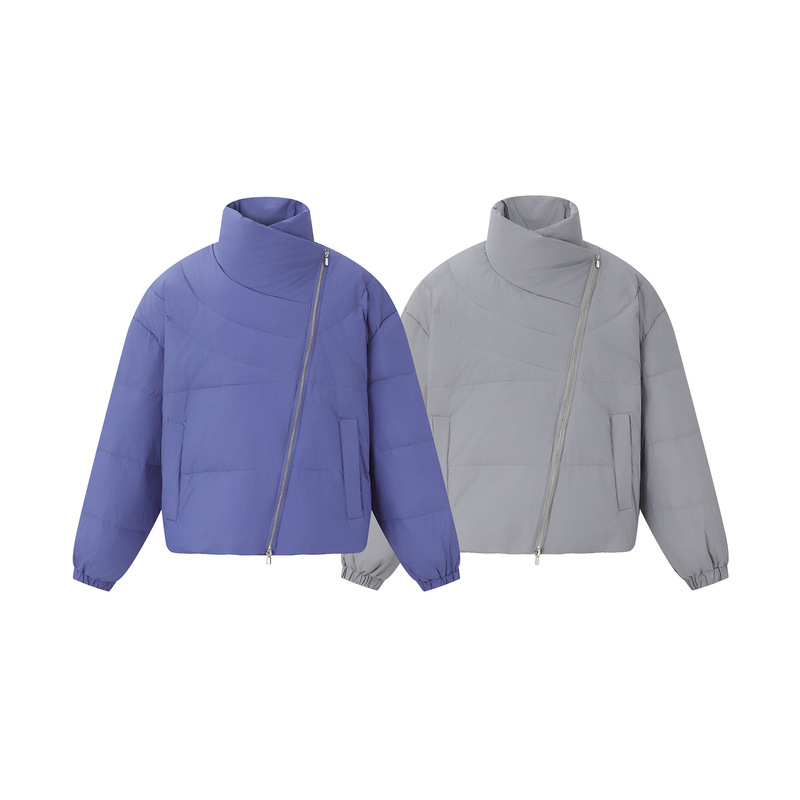 Forn3 Niche Designer Trendy Brand Diagonal Zipper Winter down Jacket Men's Loose Bread Jacket 90 Velvet Jacket N1790