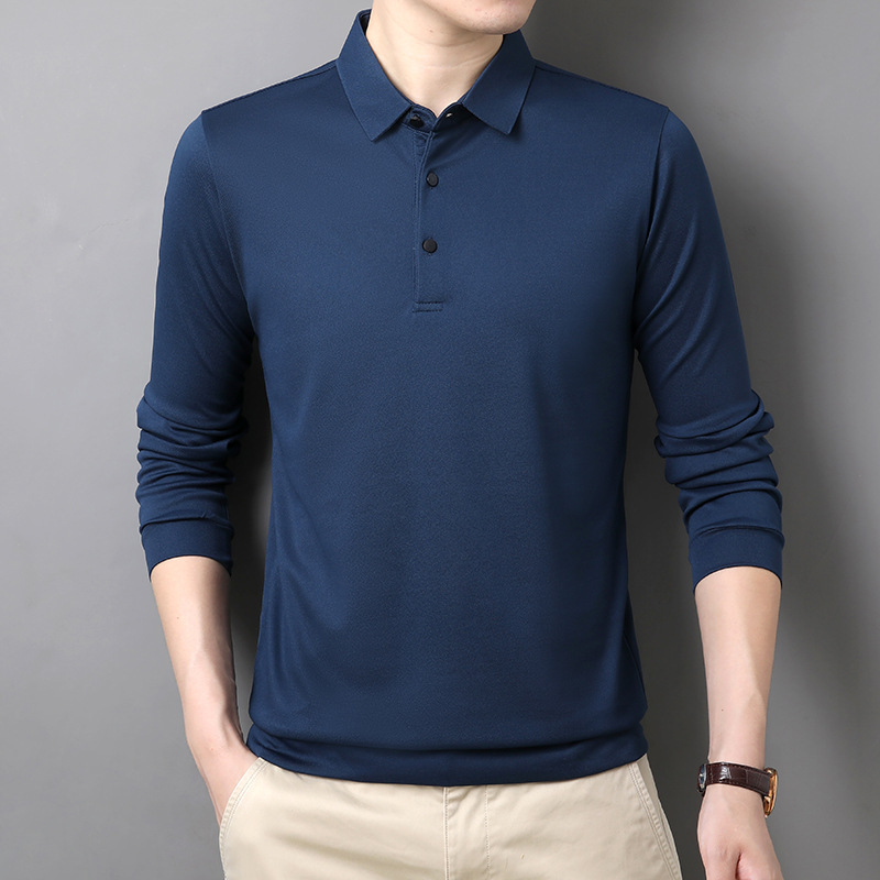 Camiseta polo nueva 2024 con mangas largas y solapa moderna para hombre, camiseta informal de negocios para hombre, ropa de primavera y otoño para hombre