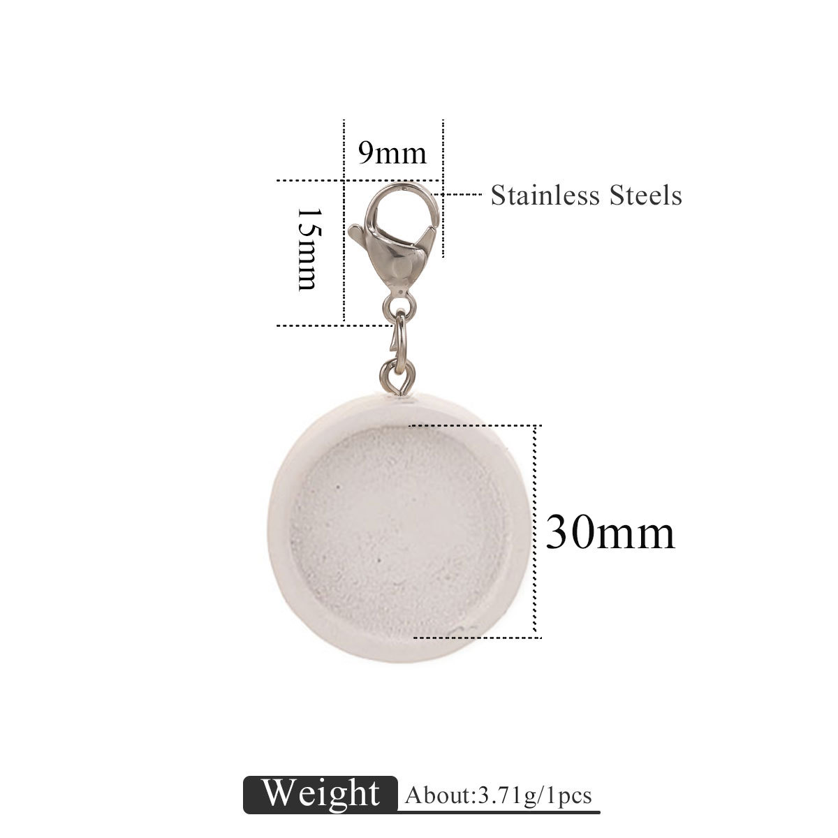 Base de madera redonda + ojo de oveja + anillo abierto + 15 joyería de joyería de llavero de joyería de joyería