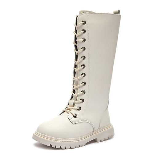 Girls' velvet boots 2024 new high cotton boots princess boots little girls' boots middle and older children's style Martin boots