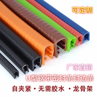 U-Shaped Sealing Strip Rubber Edge Anti-Collision Inlaid Iron Sheet Steel Plate Mechanical Sheet Metal Stainless Steel Bridge Sealing Ring