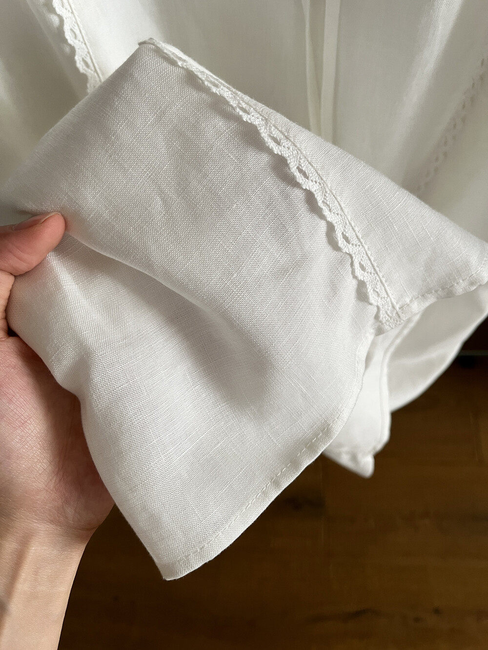 Set váy hai dây và chân váy maxi linen phong cách Hàn Quốc — Sling trắng, Trắng nửa váy chi tiết 16