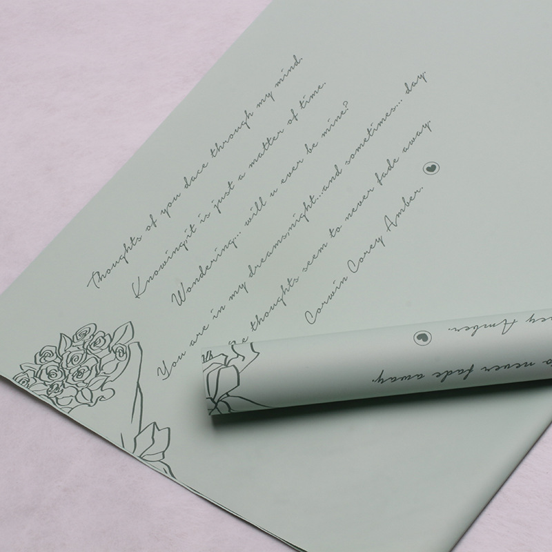 Brillante papel de regalo de flores románticas francesas, papel de ramo de flores impreso, papel de regalo hecho a mano, floristería