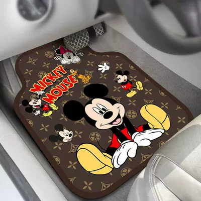 Floor Mats, Universal Diatom Mud Water-Absorbent: Avtomobil döşəmə paspasları - good-luck-happy-mickey-four-piece-set-for-the-whole-car-four-pieces-are-more-discounted