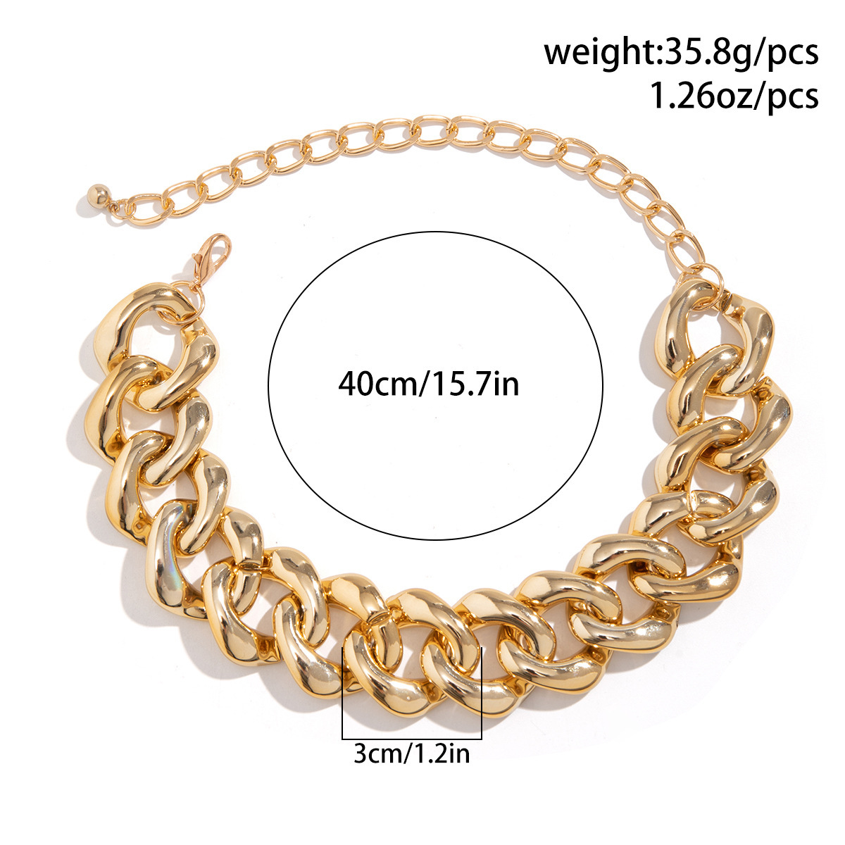 55g Weight CCB Pendant Material Necklace Classification CCB Chain Material Exaggerated Punk Geometric CCB Choker Wholesale