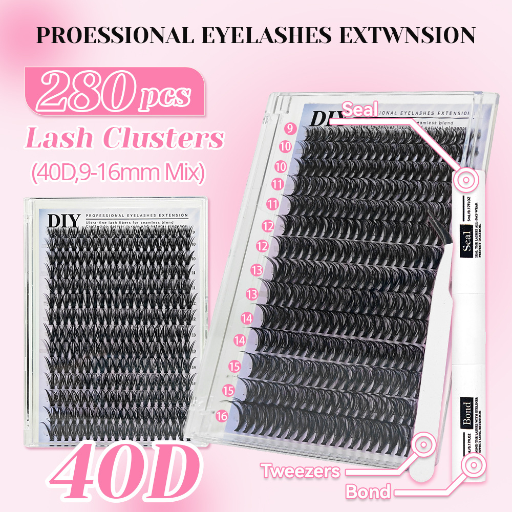 Comercio exterior transfronterizo 30D40D 14 filas de pestañas falsas de gran capacidad mezcladas segmentales de pelo grueso Amazon