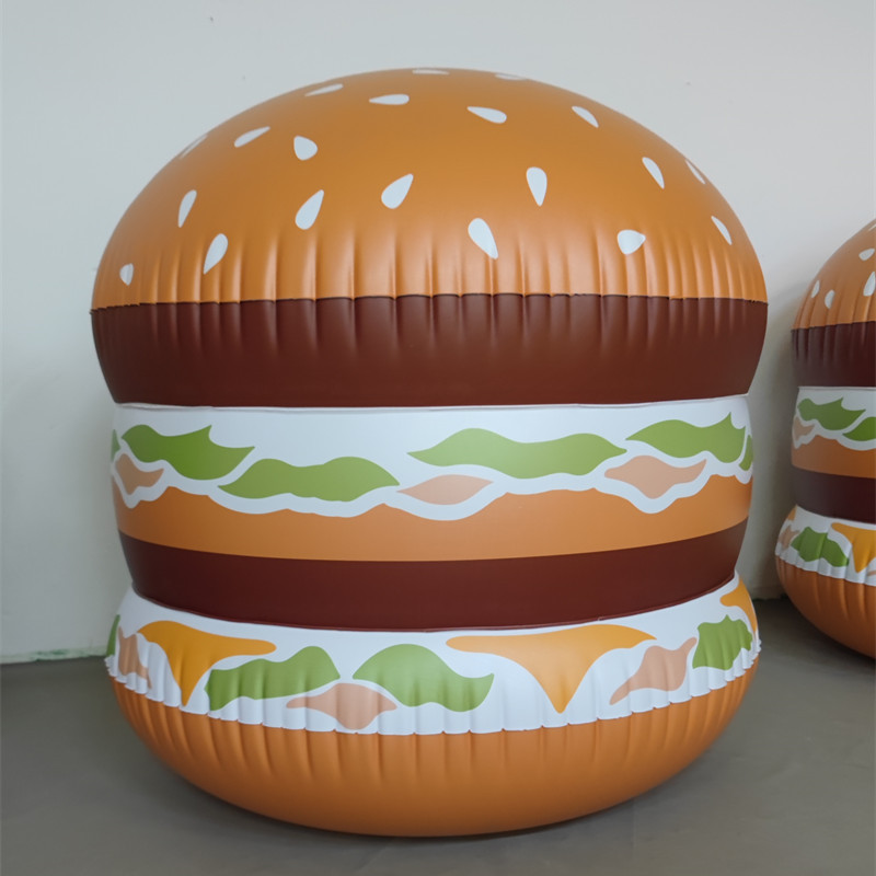 定制pvc充气汉堡零食模型 可乐广告充气冰淇淋薯条面包气模大礼包