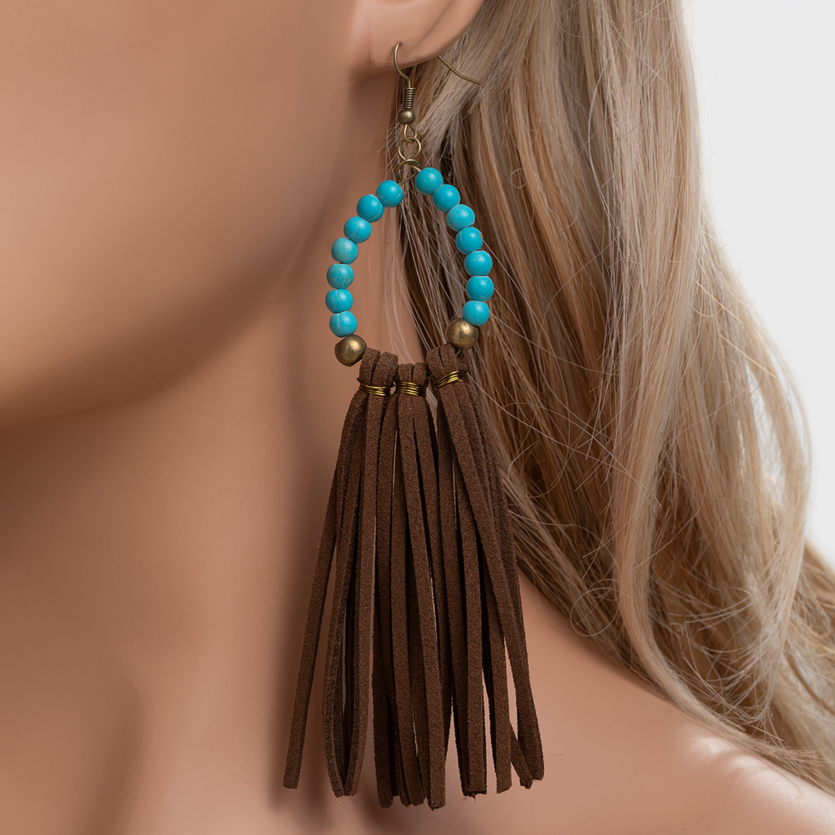 ethnic turquoise pendant drop-shaped