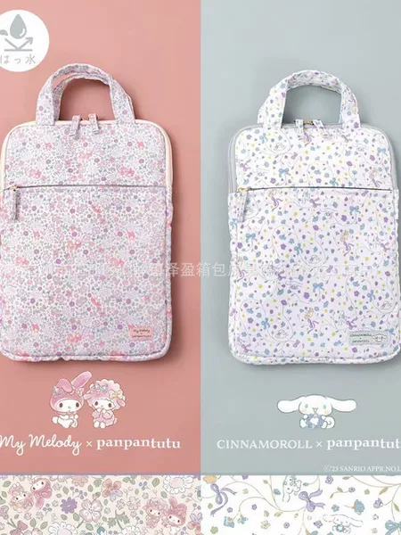 In-stock Japanese-style new floral rabbit and cat 12inch laptop bag, cute cartoon handbag for iPad and tablet