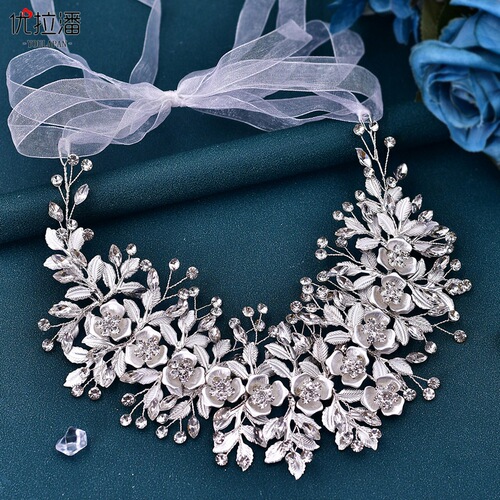 Youlapan thin pattern flower alloy handmade accessories slimming girdle bride wedding dress rhinestone belt SH349
