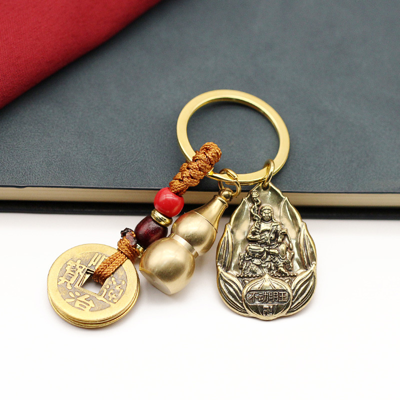 Round Card Fudo Myooh [Chicken] + Brown Rope + Gourd