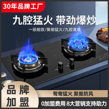 工厂批发家用厨房九腔猛火熄保燃气灶双灶嵌入式天然气煤气灶具