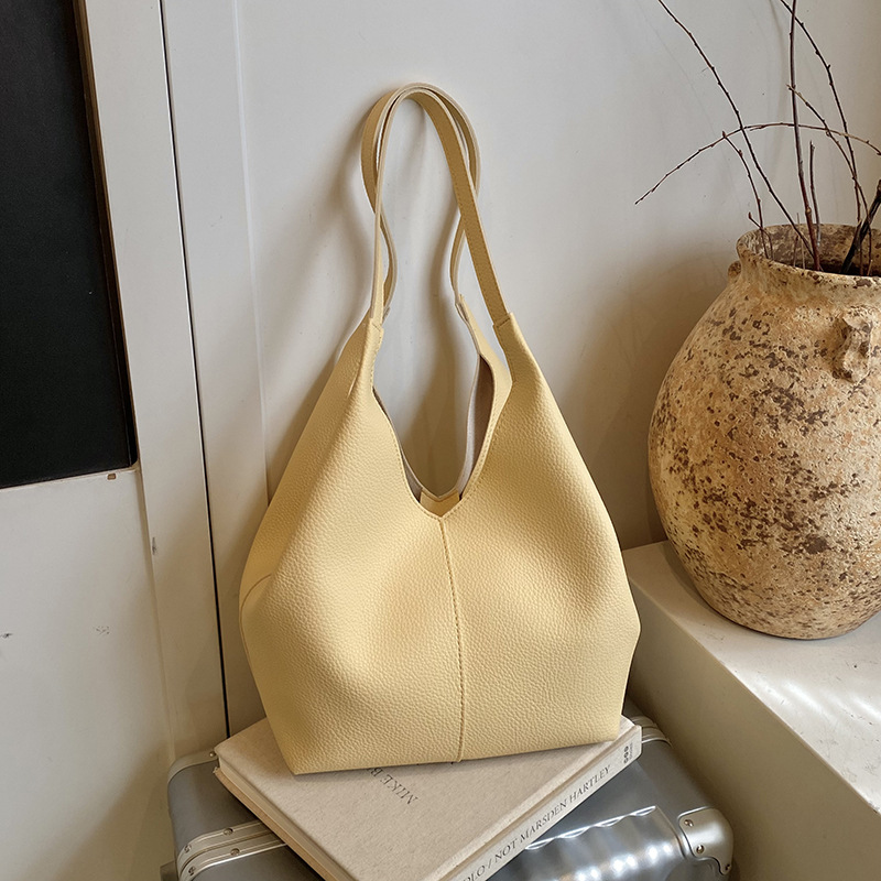 Large Capacity Fashion Tote Bag For Women 2026 New Minimalist Relaxed Shoulder Bag Commuter Genuine Leather Large Dual-Use Bag
