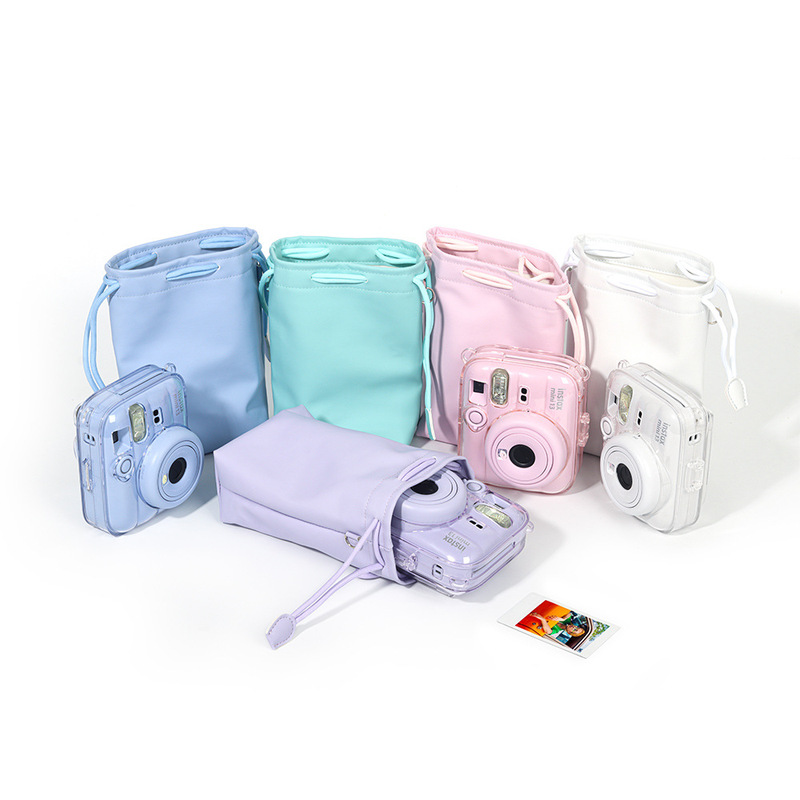 Suitable for Instax Mini 13/Ccd Series, Leather Drawstring Bag, Single Shoulder Crossbody Bag, Storage, Cross-Border Hot Item