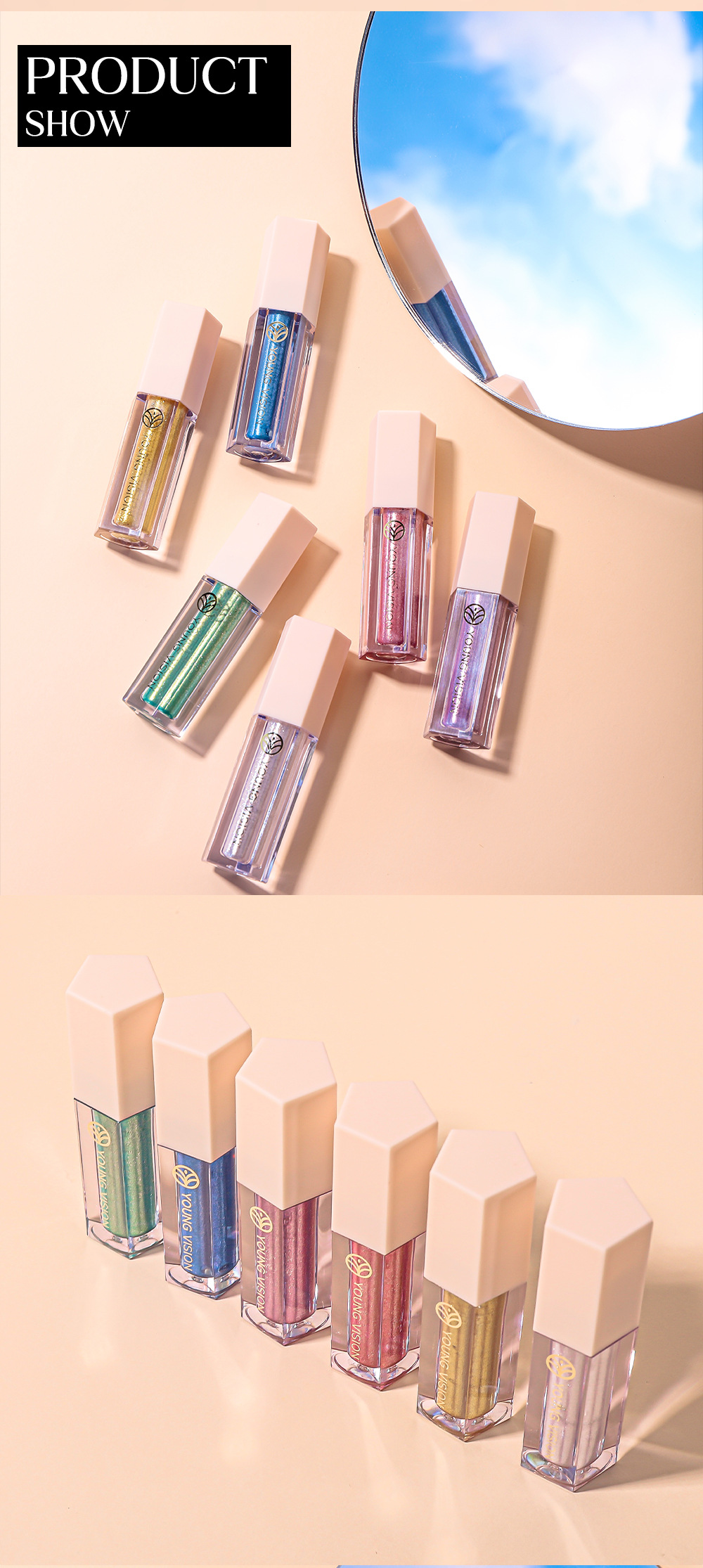 YOUNG VISION 12-color Sparkling and Dazzling Eyeshadow, Pearlescent, Polarized and matte Liquid Eyeshadow liquid undefined