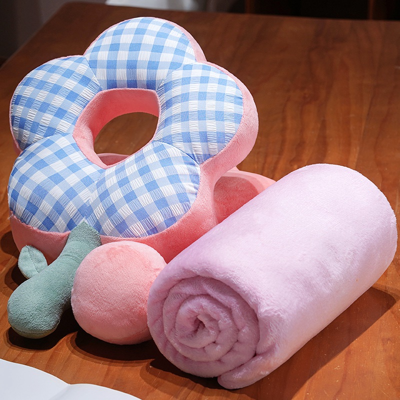 Almohada para Siesta con Forma de Flor de Peluche para Oficina y Escuela image 13