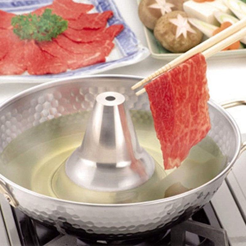 Uncovered Japanese imported pearl life thickened hot pot stainless steel edge stove shabu shabu hot pot stainless steel