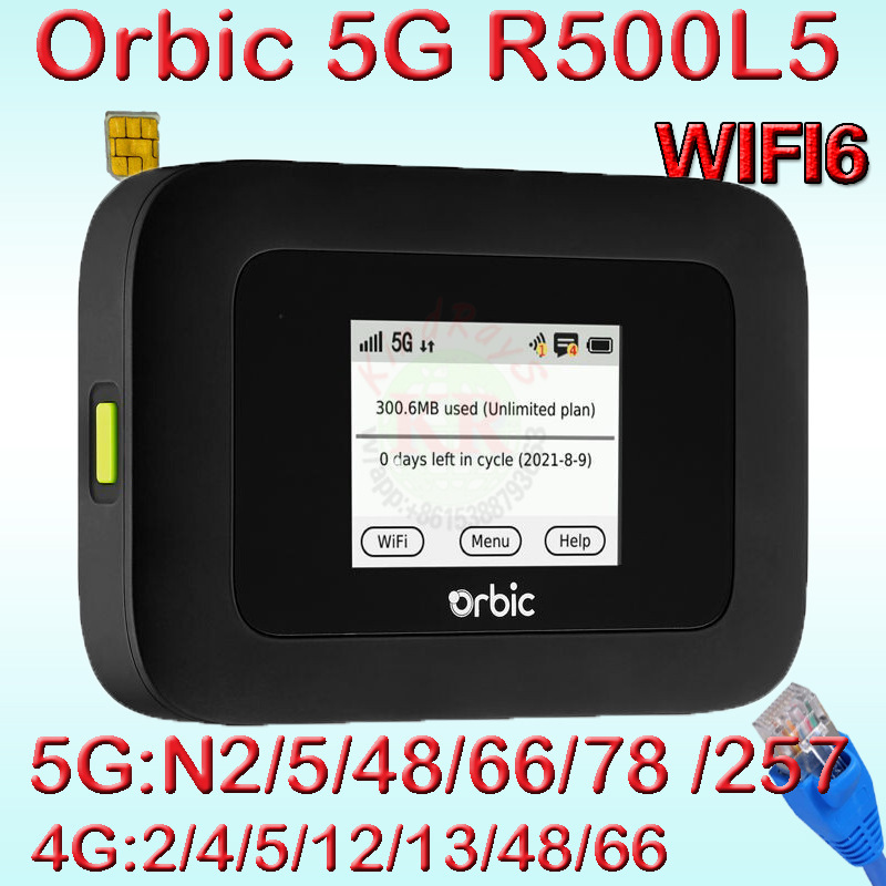 Orbic Speed 5g Uw R500L5 Wifi6 Rj45 Nr Sa Plug-In Card Router Mifi Portable