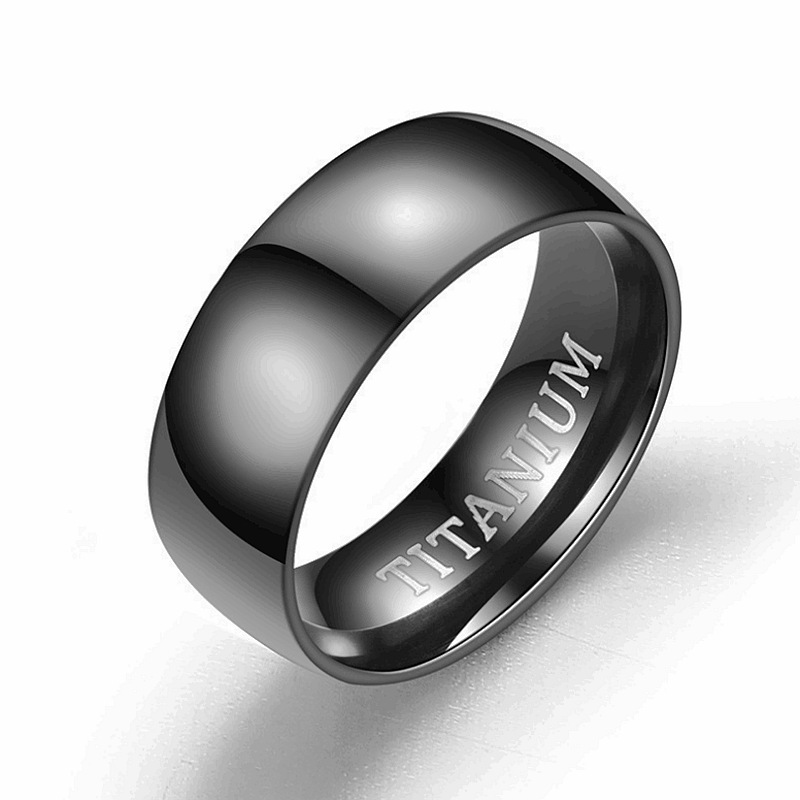 Anillo de acero inoxidable de titanio de estilo europeo y americano anillo de acero inoxidable negro esmerilado fábrica de joyas al por mayor