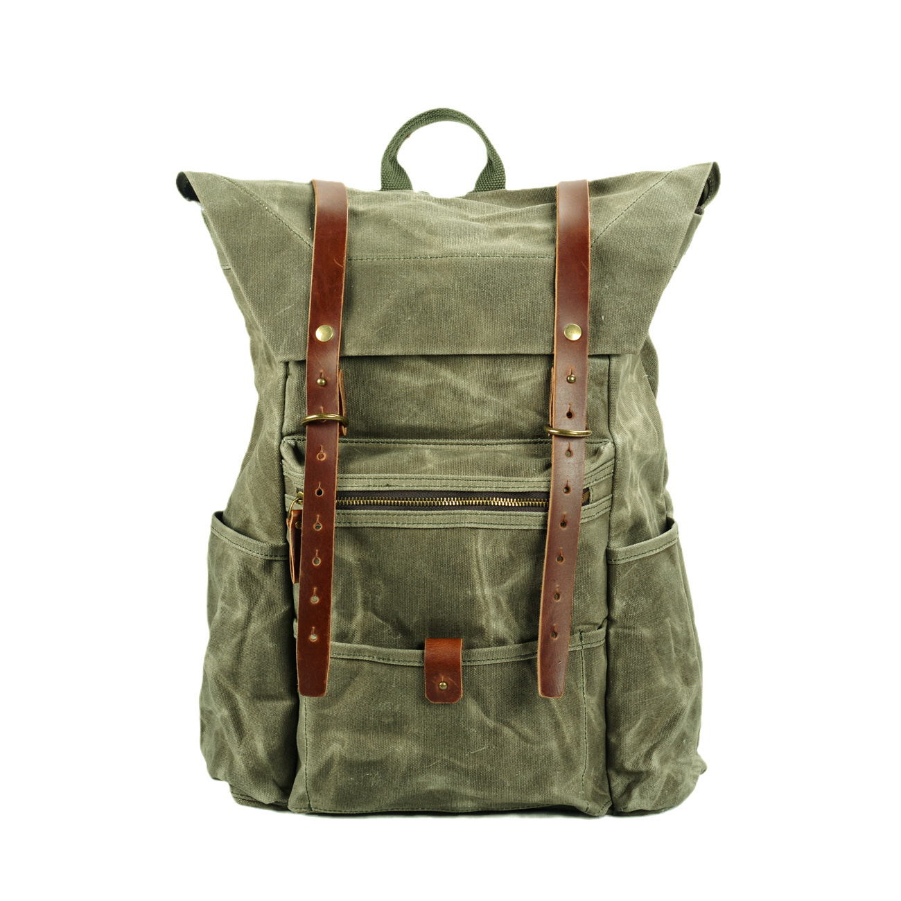 Sports & Entertainment New retro men's canvas backpack outdoor waterproof hiking bag large capacity camping bag_voghion.com