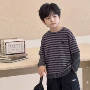 长袖儿童圆领宽松t恤