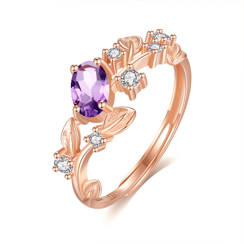Anillo con incrustaciones de mástil natural de lujo ligero japonés femenino s925 anillo ajustable de viento de plata de ley pequeño libro rojo caliente