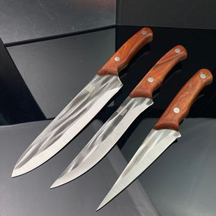 Forged Butchering Boning Knife Hammer Pattern Multi-Purpose Knife Sharp Kitchen Knife Stainless Steel Professional Dividing Knife Slaughtering Beef and Mutton