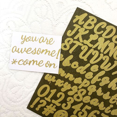 Cross-border glitter letter stickers gold and silver digital creative DIY decorative water cup mailbox English letter stickers