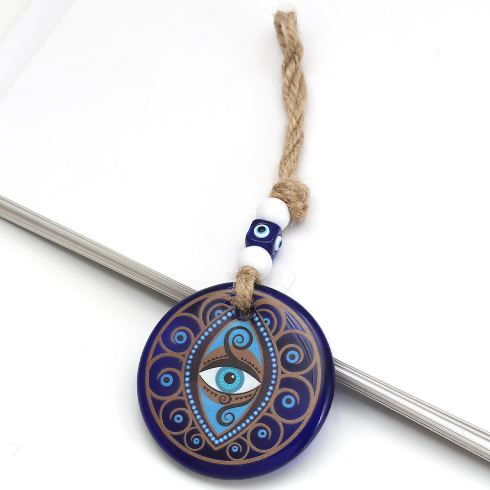 138g Weight Bag Pendant, Keychain Classification 1 Piece Quantity Holiday, Daily Occasion Glass Material Devil's Eye Pattern Unisex Gender Retro, Classic Style Style Retro Classic Style Devil's Eye Glass Unisex Bag Pendant Keychain 9