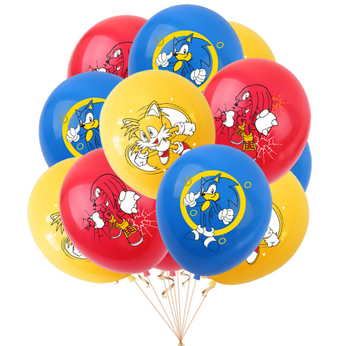 Sonic Birthday Theme Party Decoration Cartoon Flag Balloon Set